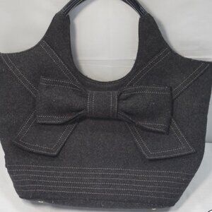 Kate Spade Walker Charcoal Wool Tate Handbag~Rare~Vintage~Classic